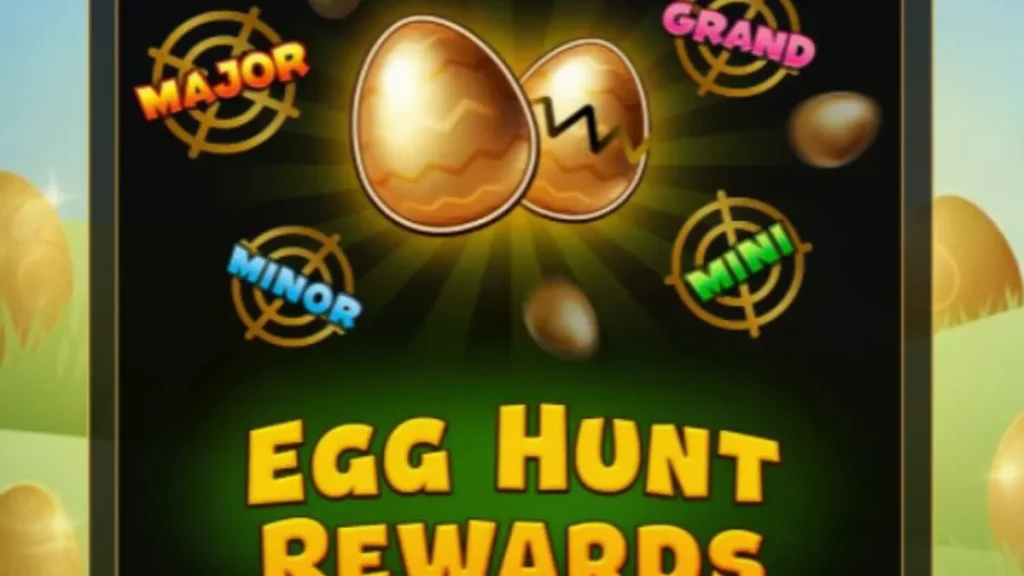 Tampilan visual slot Golden Egg Hunt dengan tema musim semi dan telur emas.